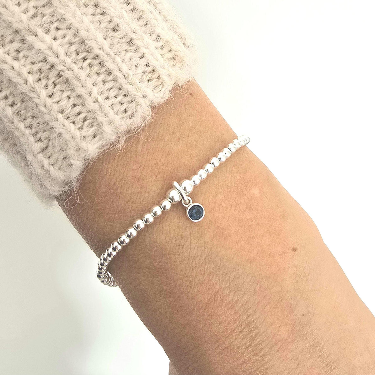 Sterling Silver December Birthstone Bracelet (Blue Topaz)