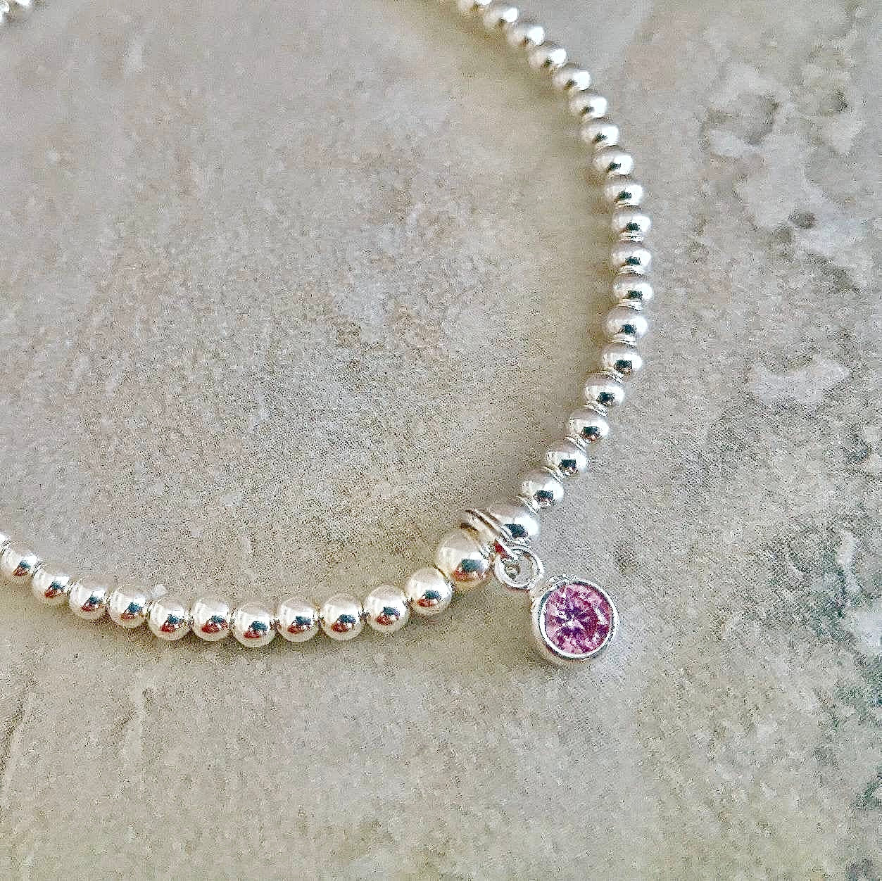 Sterling Silver June Birthday Bracelet (Alexandrite) With Love Jewellery UK