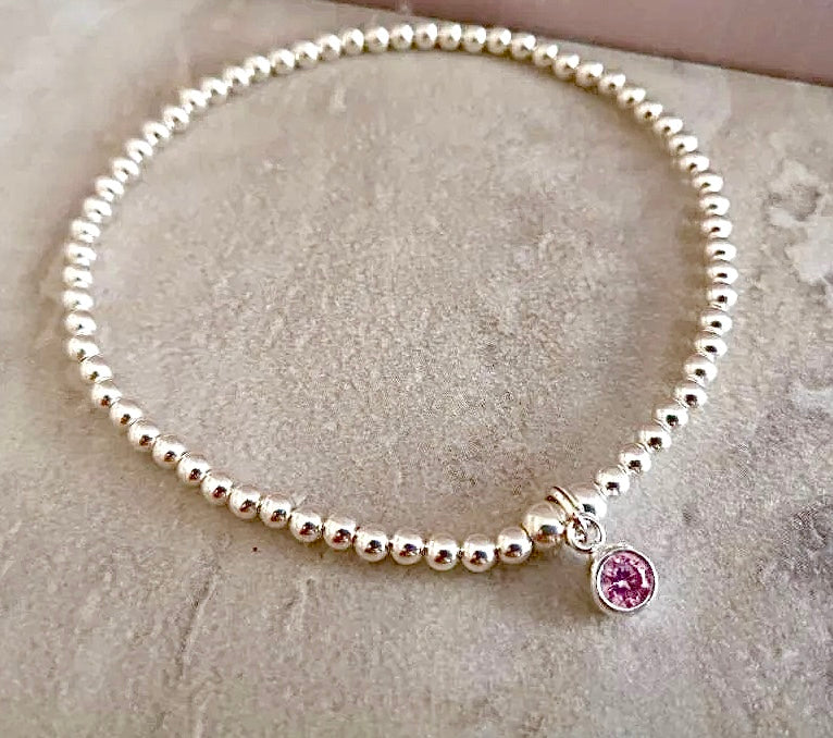 Sterling Silver June Birthday Bracelet (Alexandrite) With Love Jewellery UK