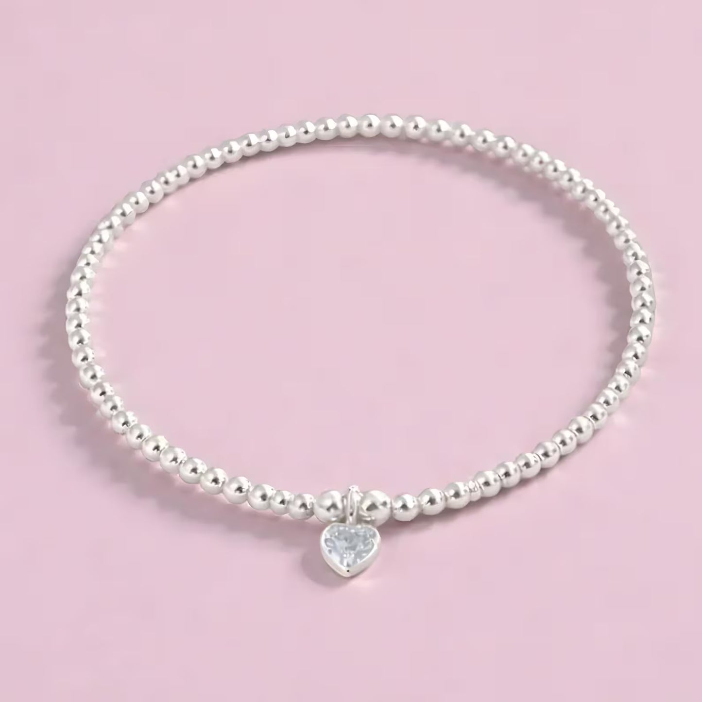 April Heart Birthstone Crystal Bracelet/Earrings