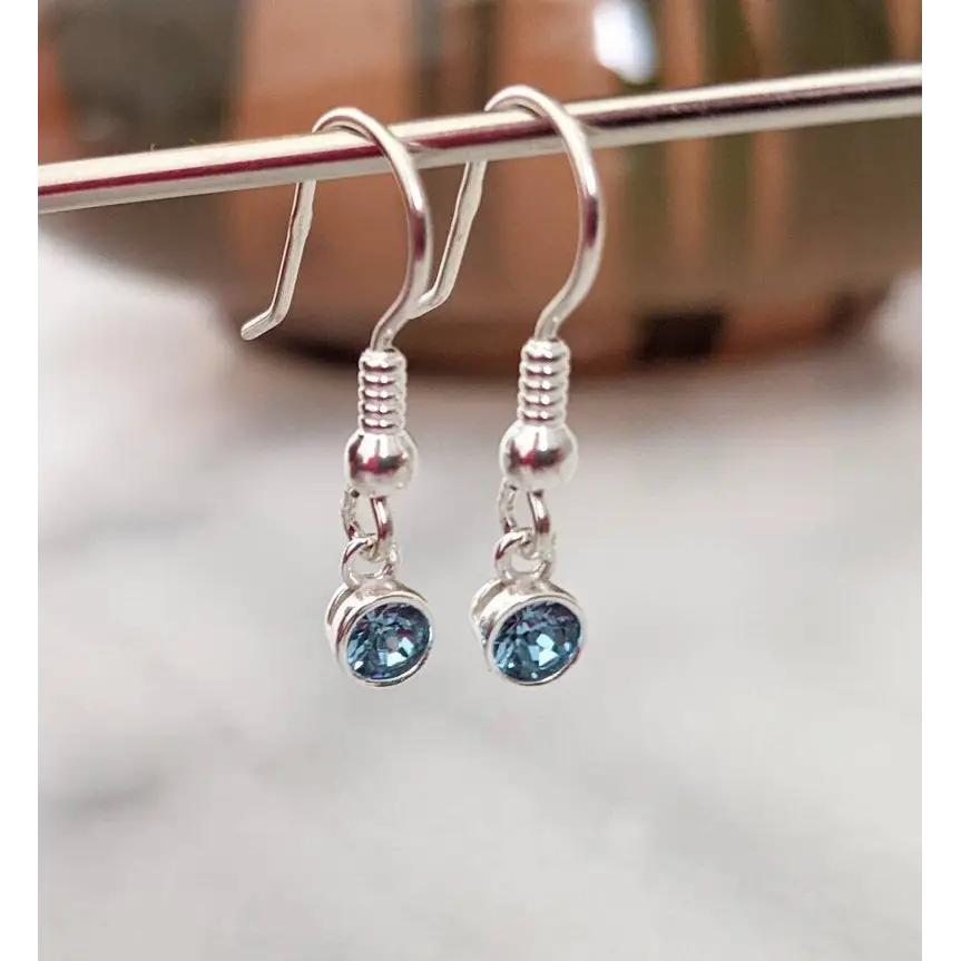March Birthstone Earrings (Aquamarine) Earrings