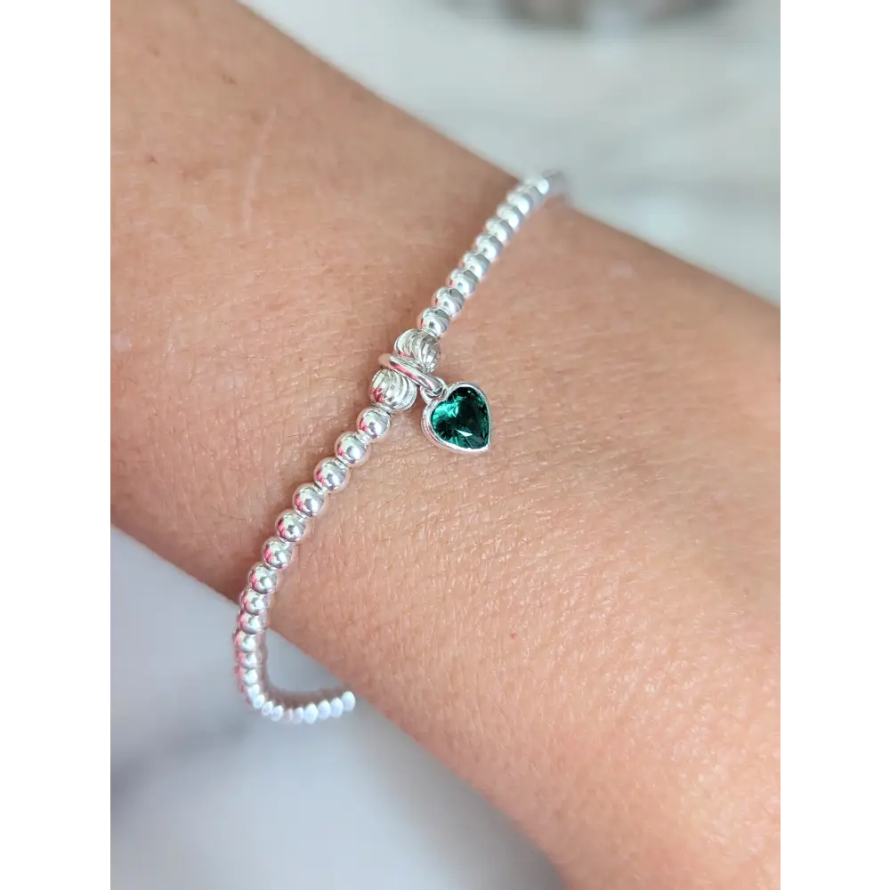 May Emerald Heart Birthstone Bracelet - Bracelets