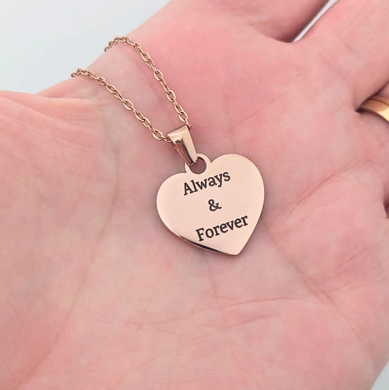 rose gold custom message necklace