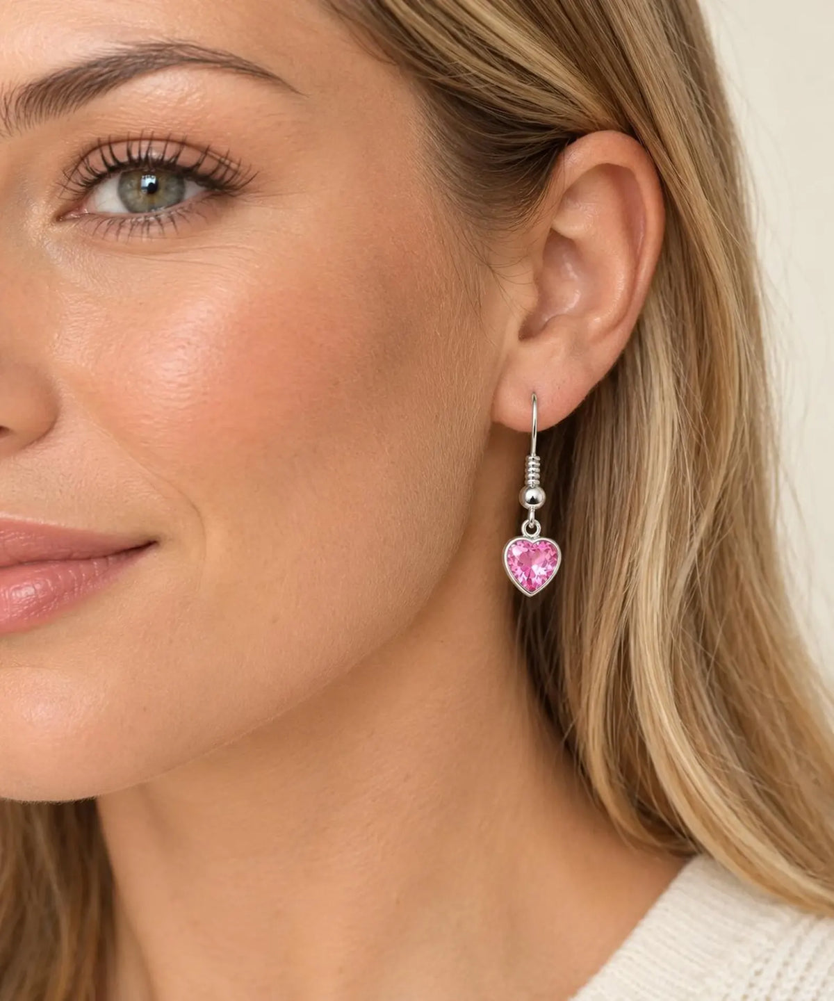 October Heart Tourmaline Birthstone Earrings