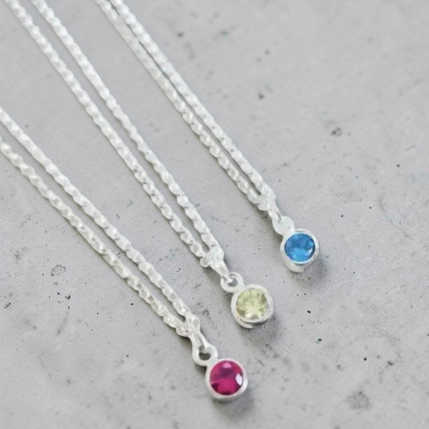 Sterling Silver Birthstone Necklace