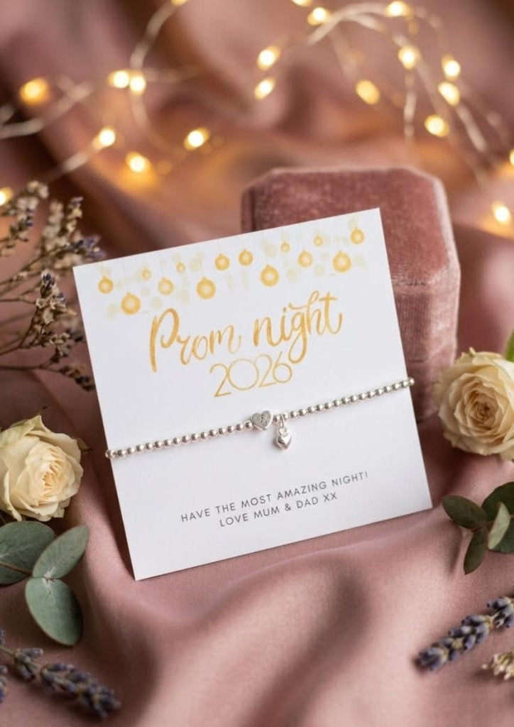 Prom Night 2026 Silver Filled Heart Initial Bracelet