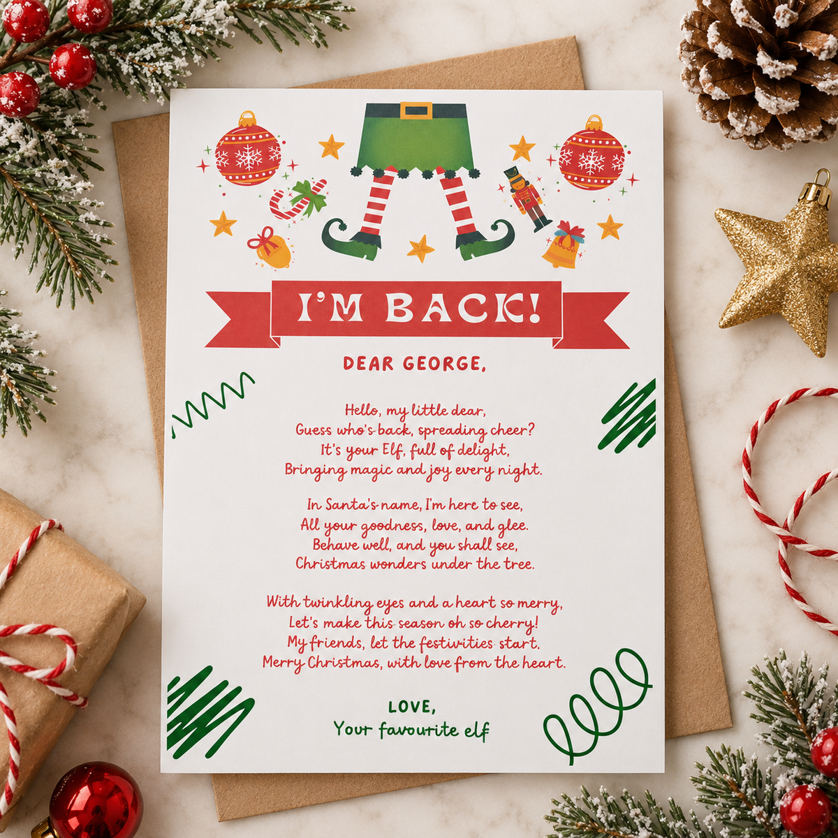 Personalised Nice List Certificate, Letter From Santa, Elf Arrival or Goodbye Letter