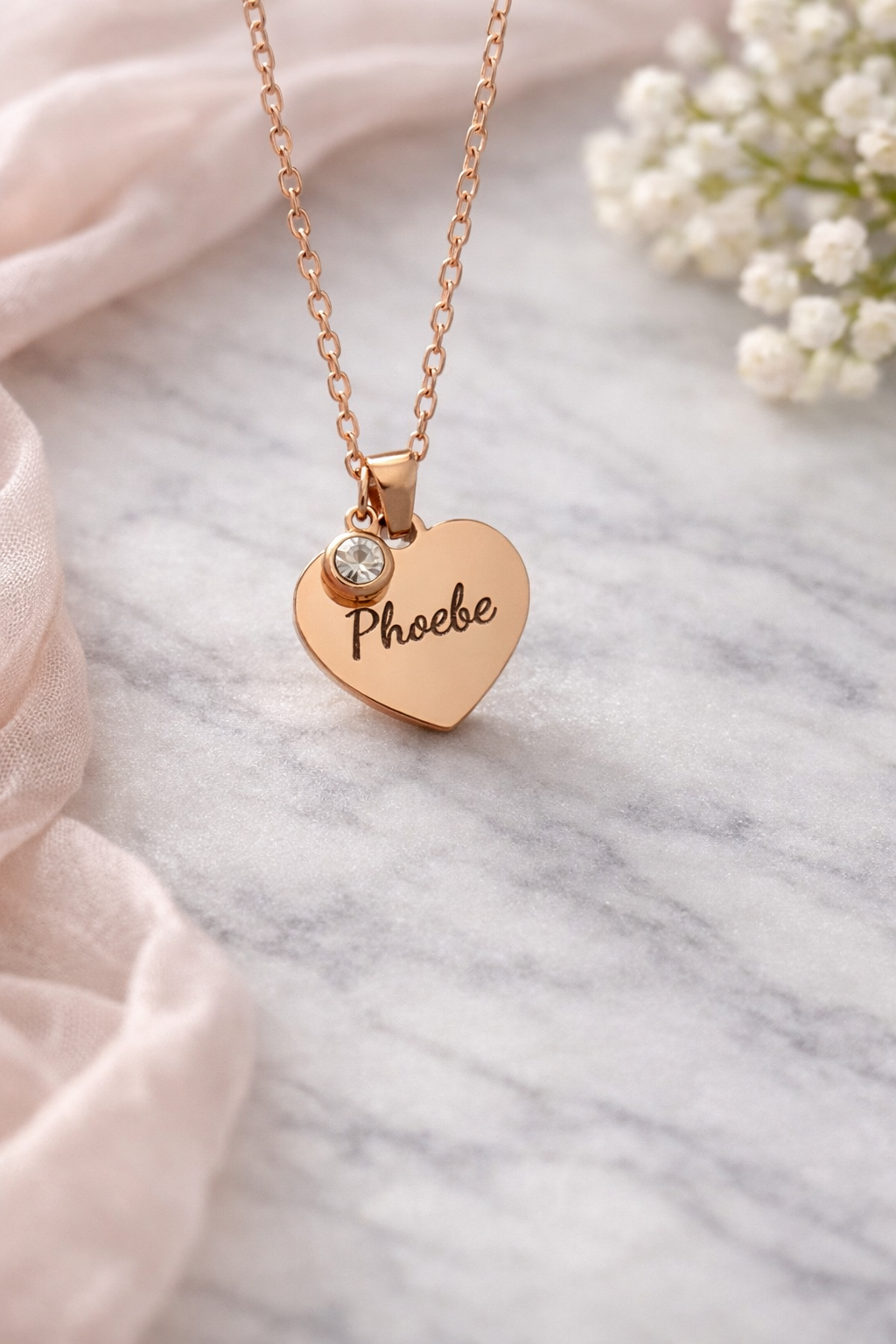 April Birthstone Name Necklace