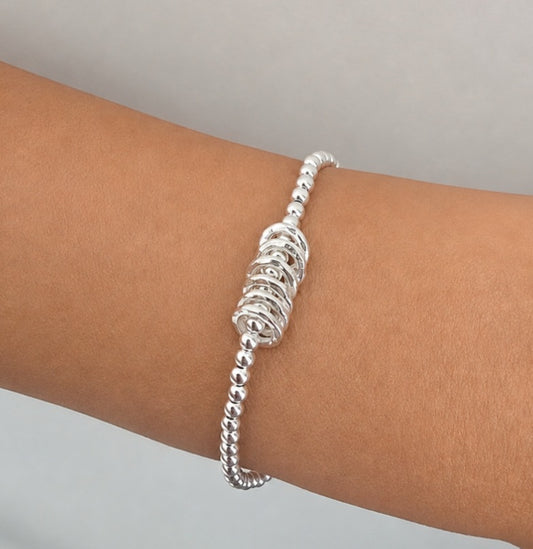 Sterling Silver Birthday Bracelet (20th, 30th, 40th, 50th, 60th, 70th, 80th or 90th birthday)