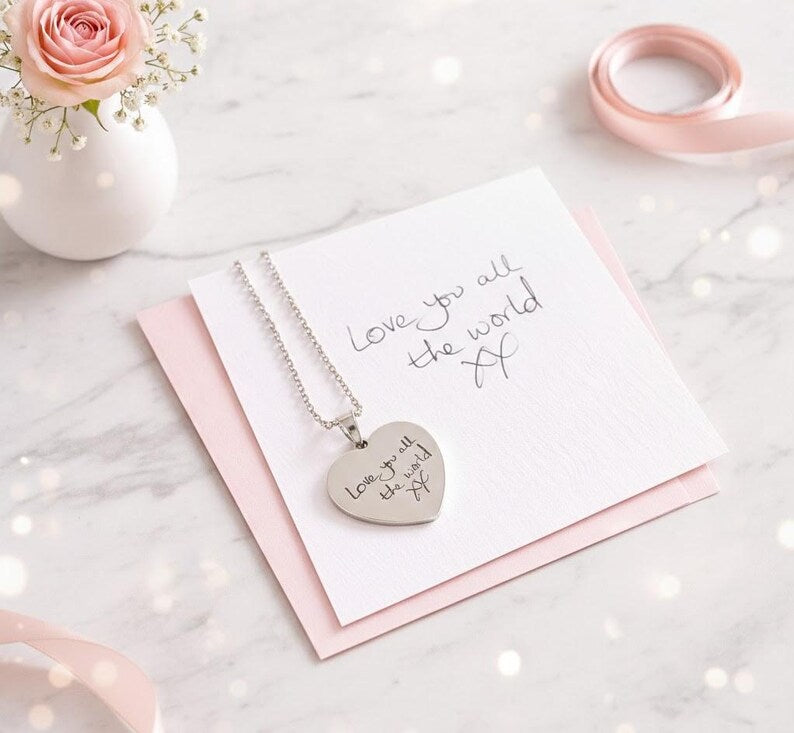 Handwriting Heart Necklace