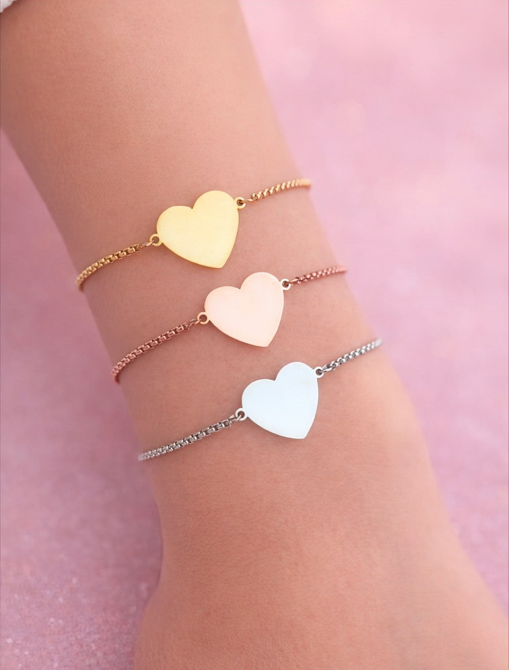 Personalised Heart Slider Bracelet