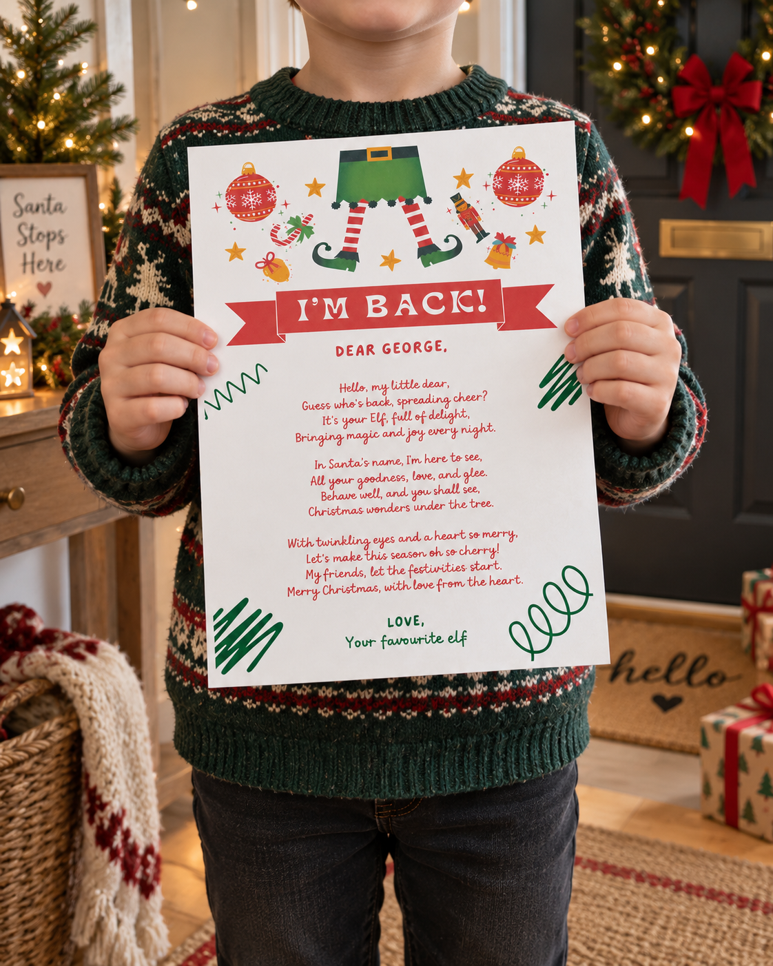 Personalised Nice List Certificate, Letter From Santa, Elf Arrival or Goodbye Letter