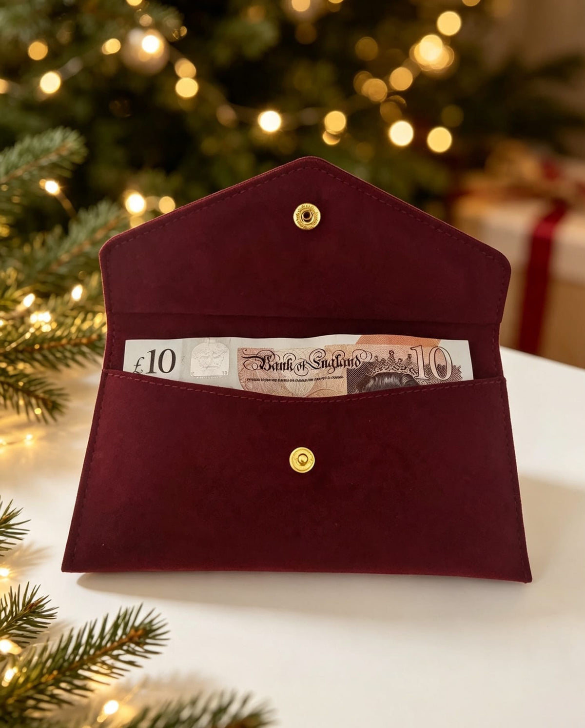 Personalised Velvet Christmas Money Envelope