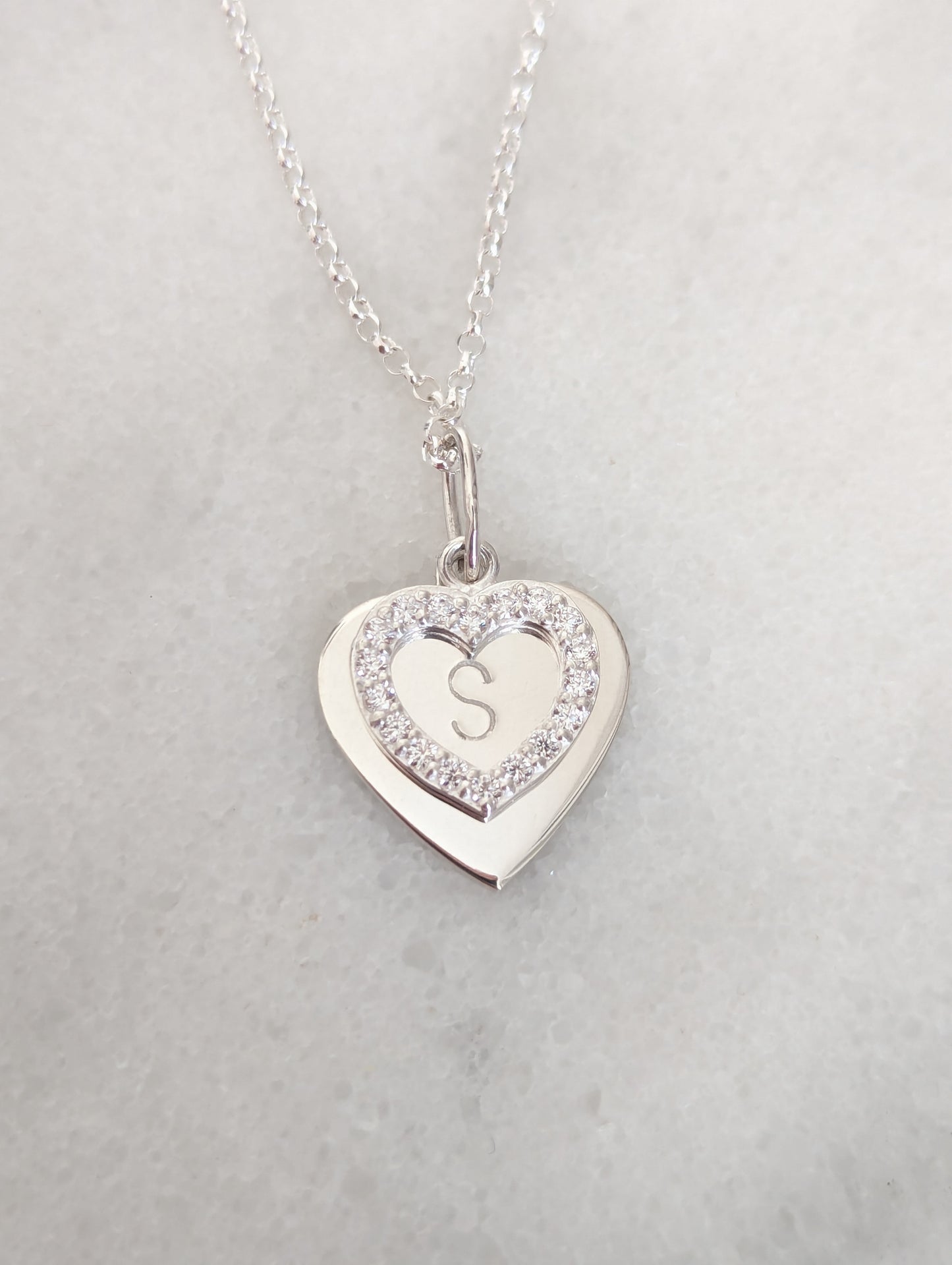 Personalised Initial Double Heart Necklace