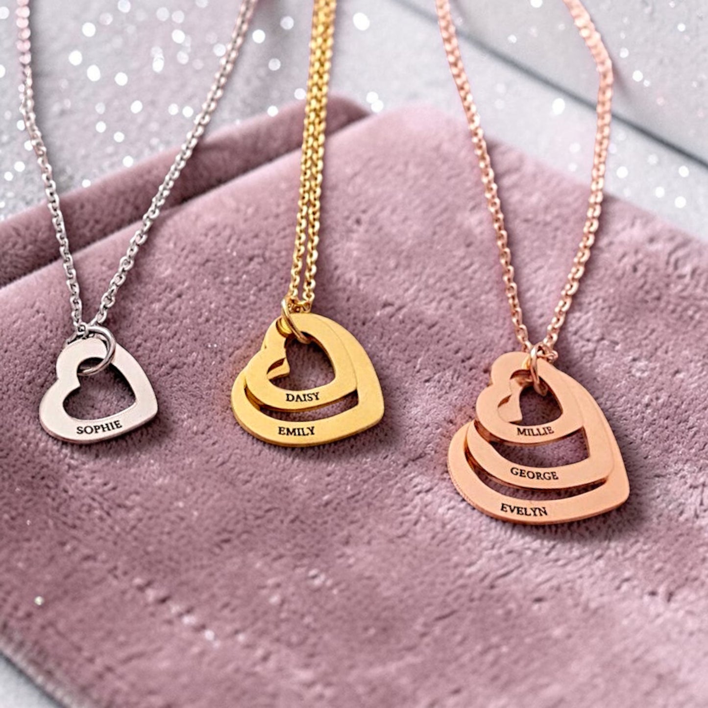 Personalised Name Heart Charm Necklace