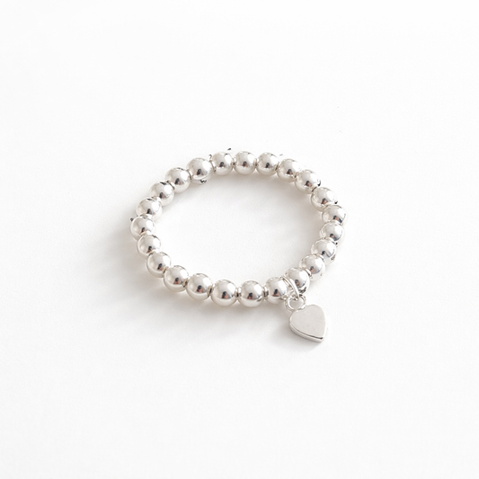 Sterling Silver Heart Charm Ring