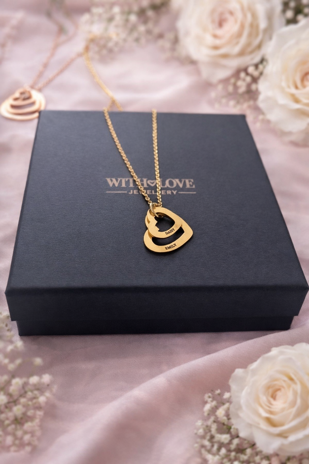 Personalised Name Heart Charm Necklace