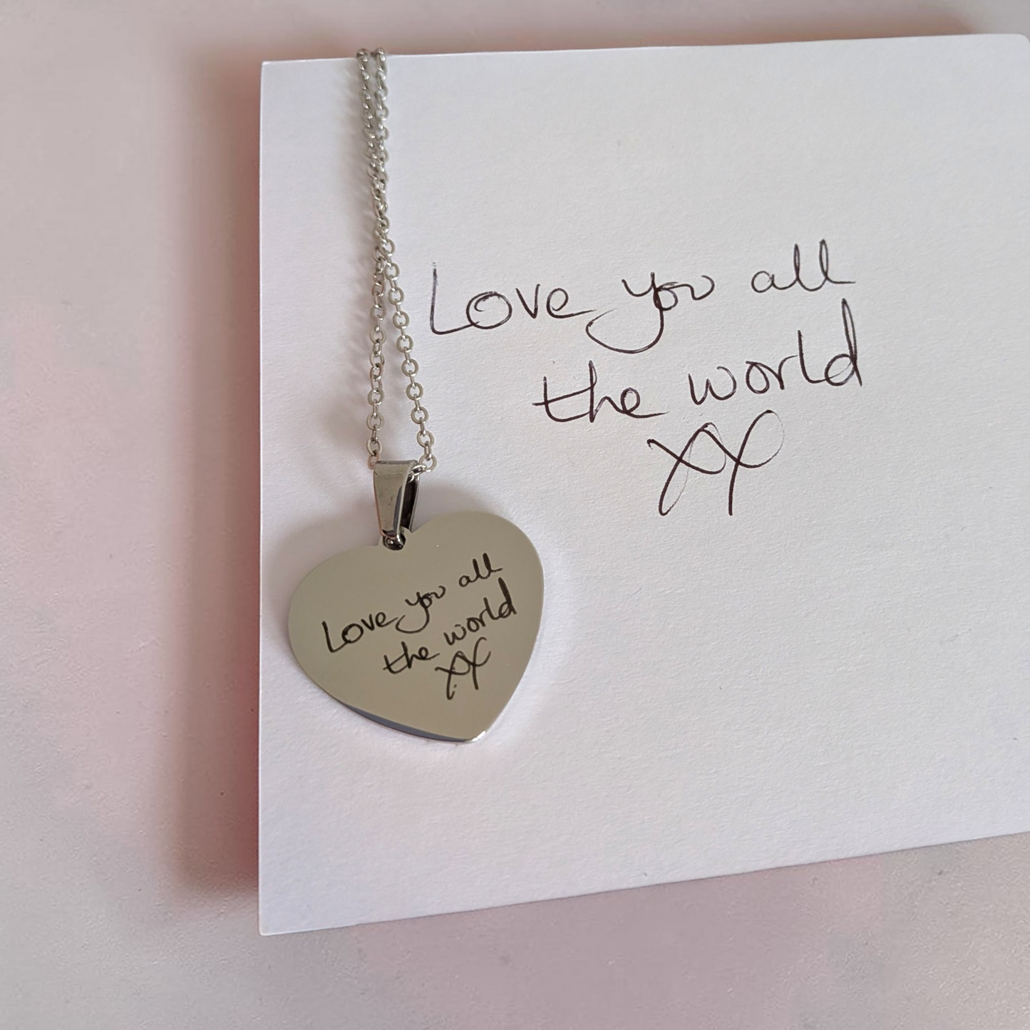 Handwriting Heart Necklace