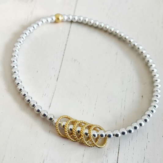 Sterling Silver Birthday Bracelet (20th, 30th, 40th, 50th, 60th, 70th, 80th or 90th birthday)