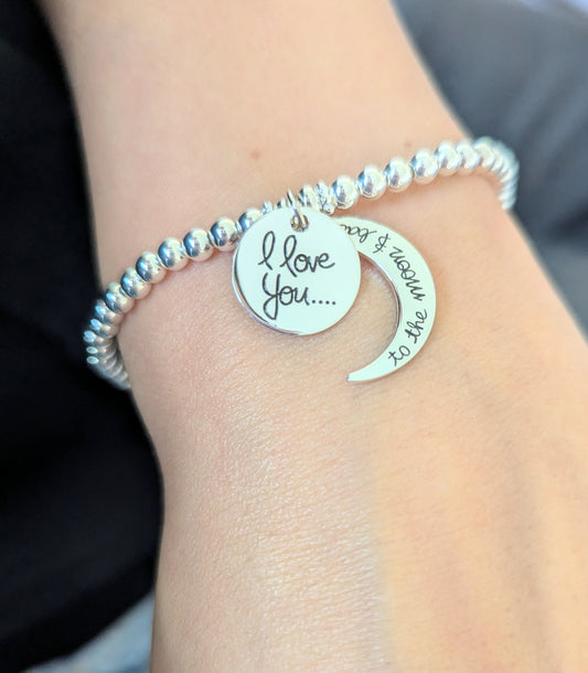 I Love You To The Moon and Back Bracelet With Love Jewellery UK