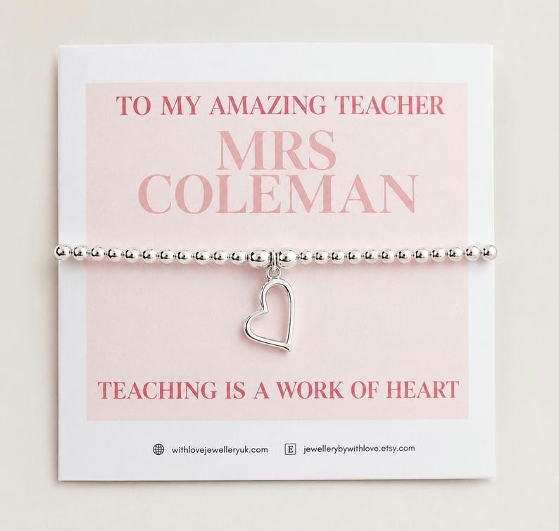 Thank You Teacher Bracelet Gift