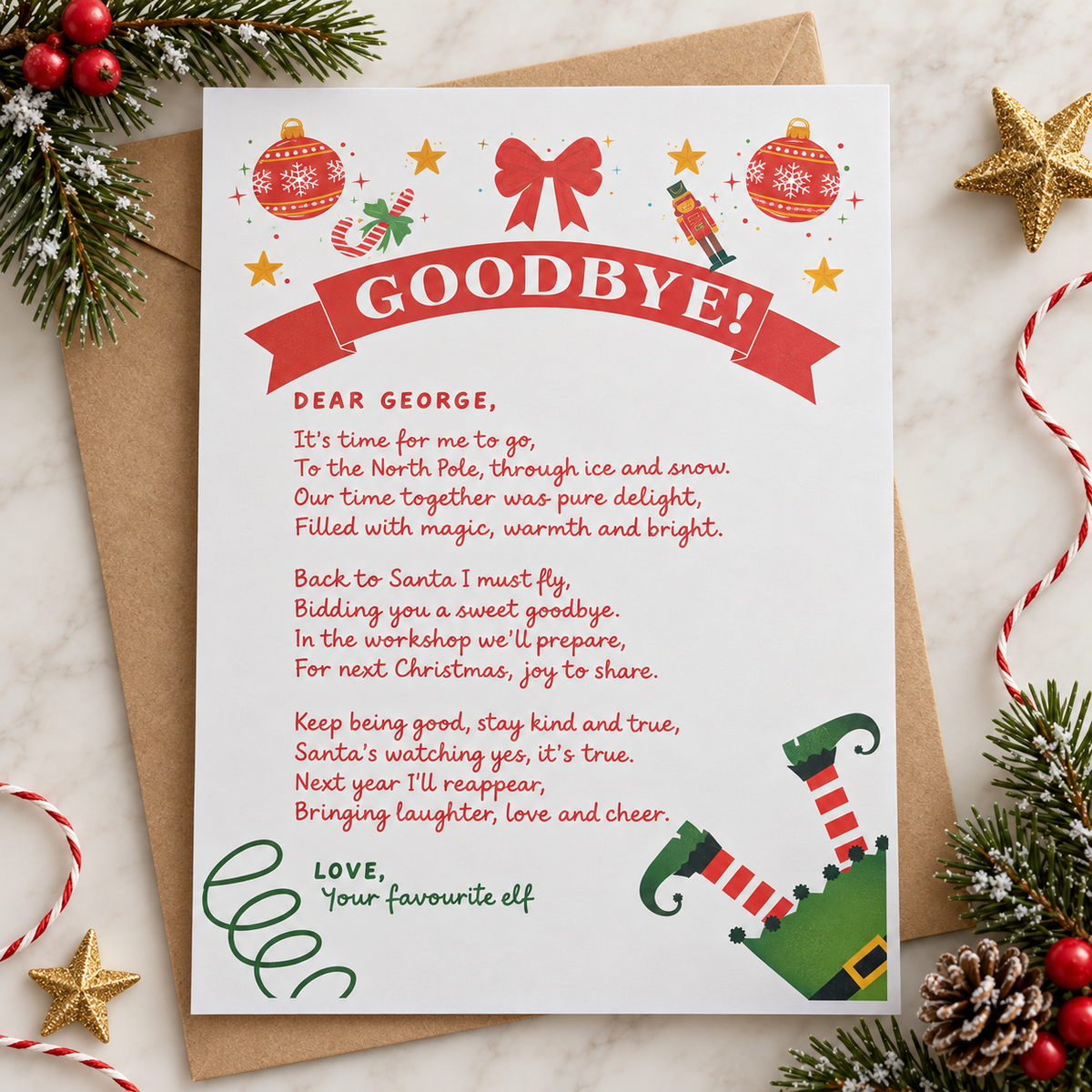 Personalised Nice List Certificate, Letter From Santa, Elf Arrival or Goodbye Letter