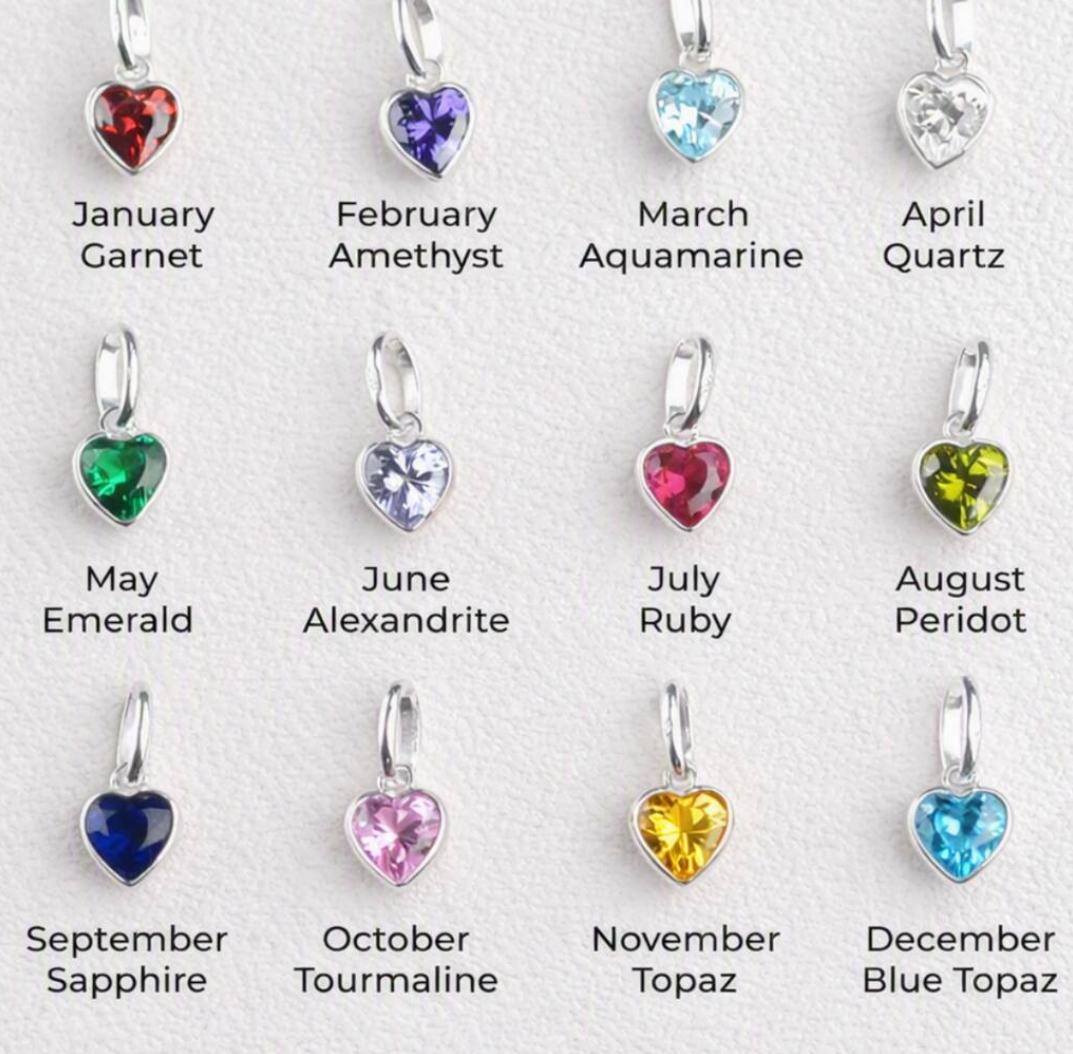 Sterling Silver Initial and Birthstone Bracelet