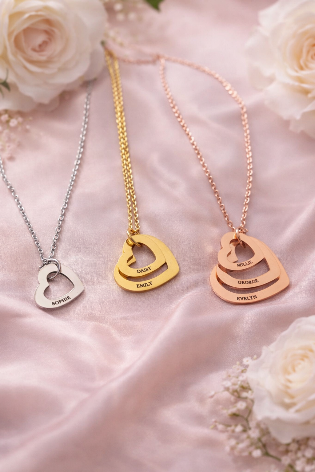 Personalised Name Heart Charm Necklace