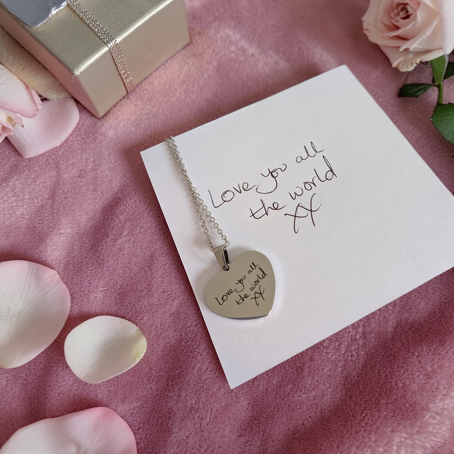 Handwriting Heart Necklace