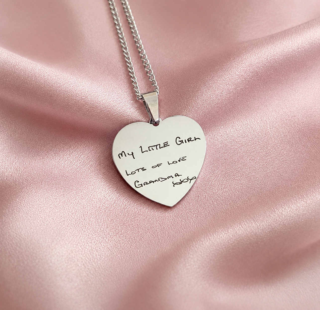 Personalised Engraved Handwriting Necklace