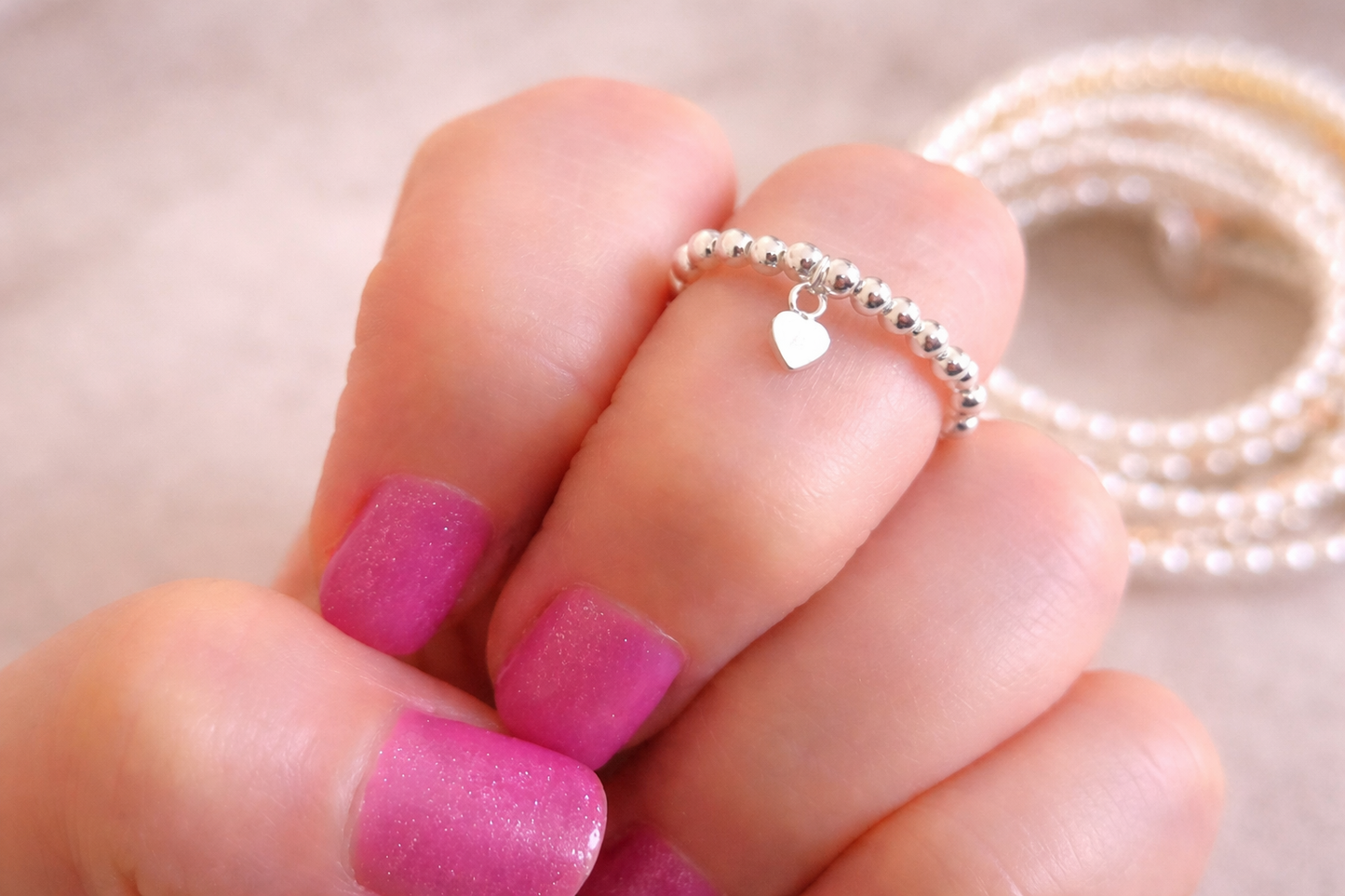 Sterling Silver Heart Charm Ring