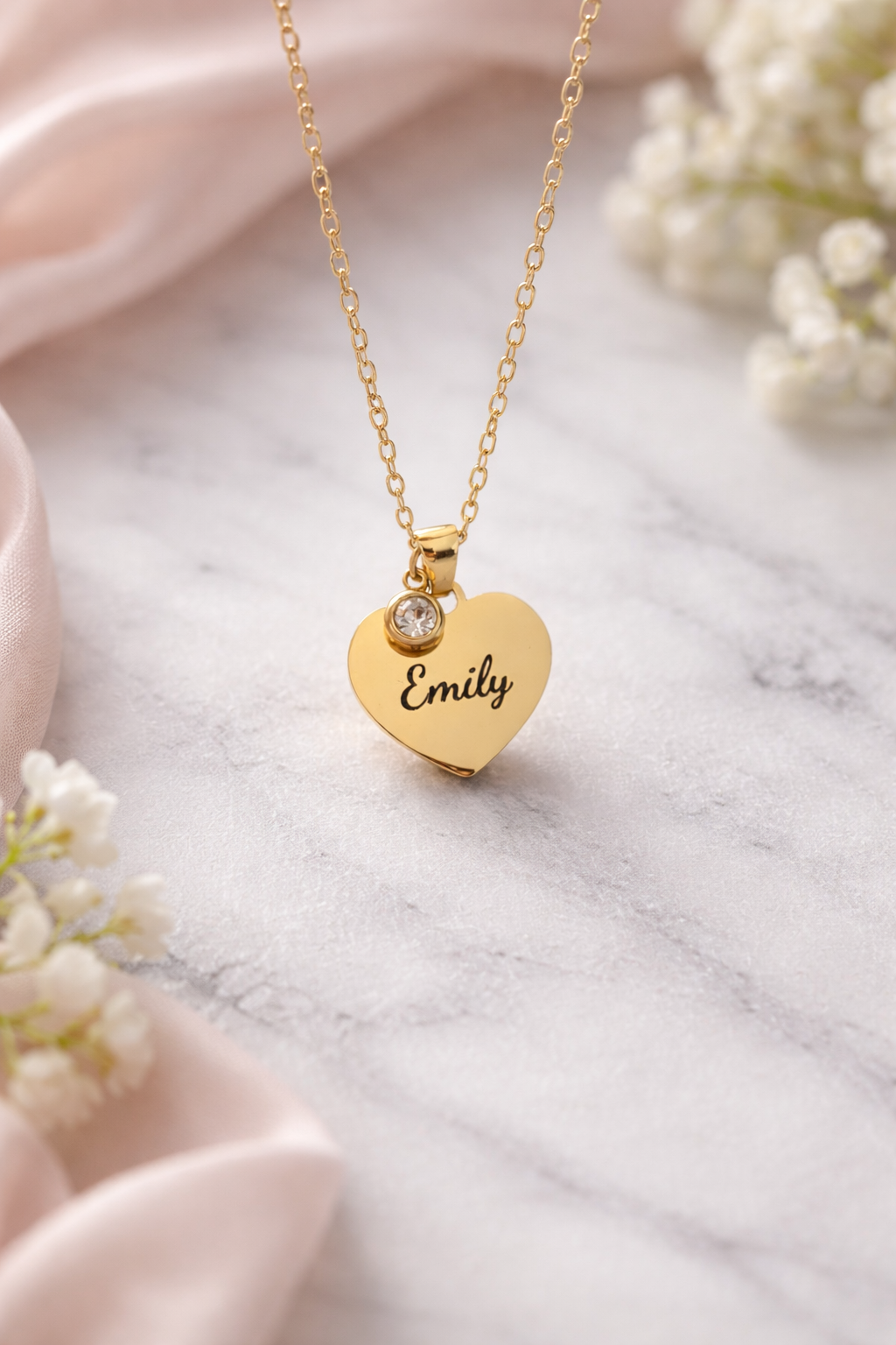 April Birthstone Name Necklace