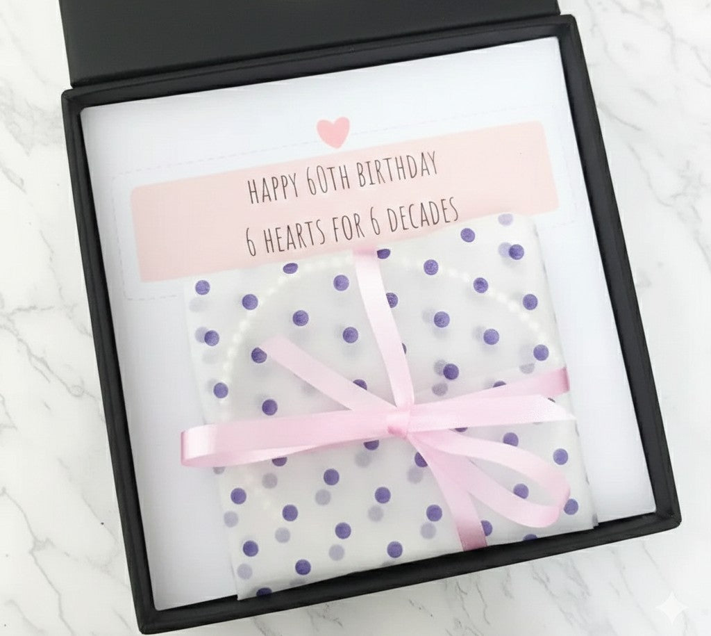 Silver Heart Milestone Birthday Bracelet (20th, 30th, 40th, 50th, 60th, 70th, 80th or 90th birthday)
