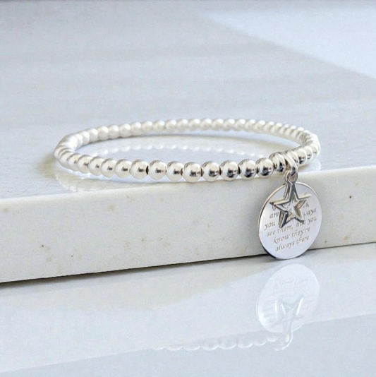 Good Friends Star Sterling Silver Stretch Friendship Bracelet