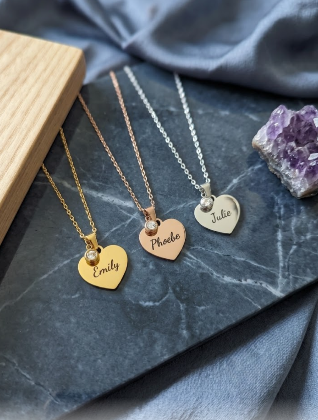 April Birthstone Name Necklace