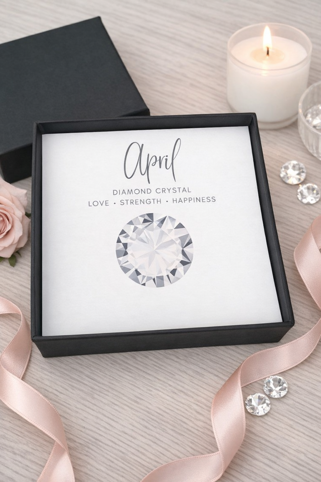 Sterling Silver April Birthstone Bracelet (Clear Crystal)