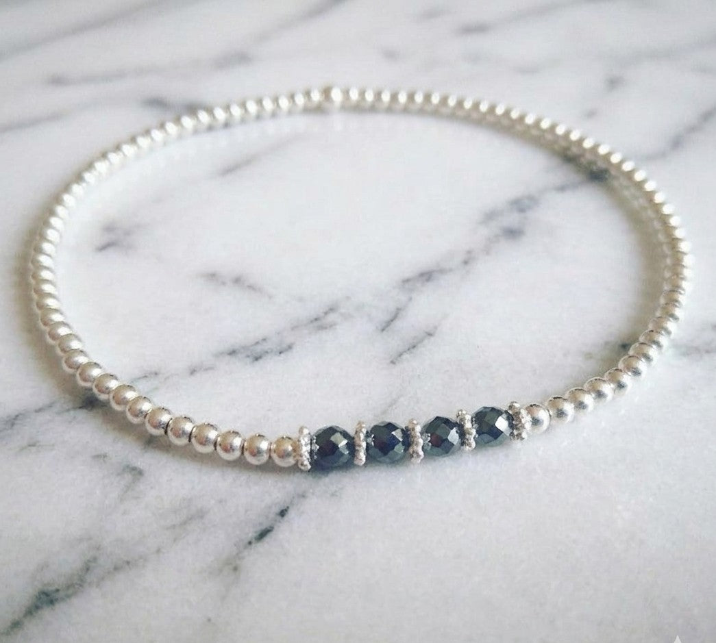 Rose Quartz/Hematite Beads Anklet