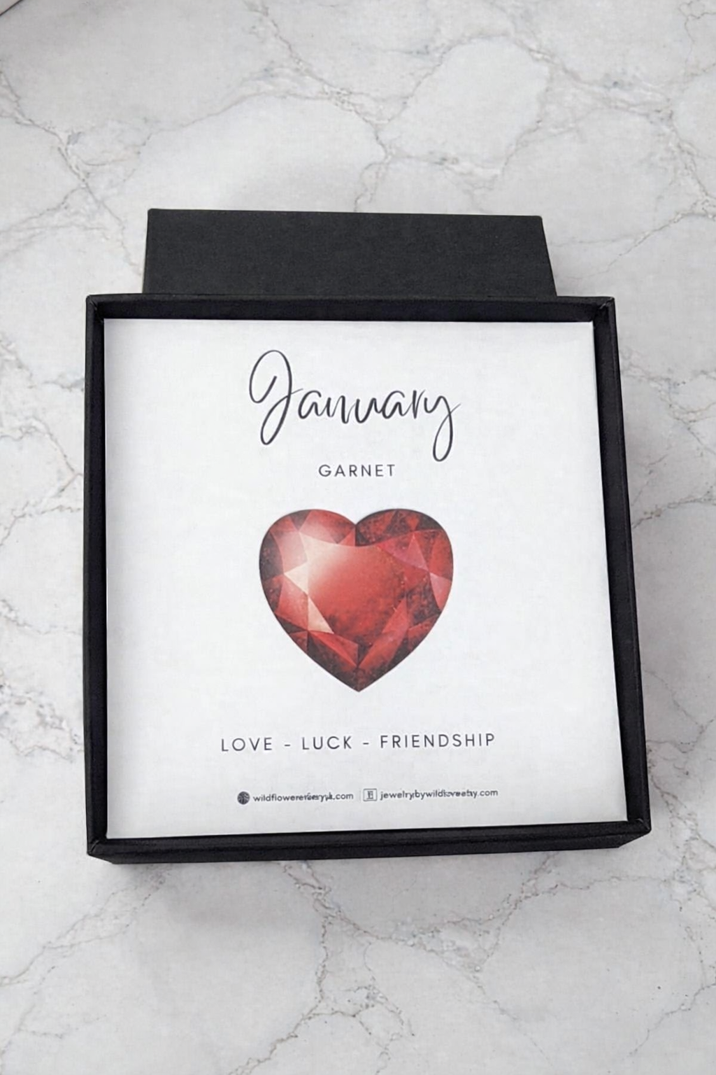 Sterling Silver January Heart Birthstone Bracelet (Garnet)