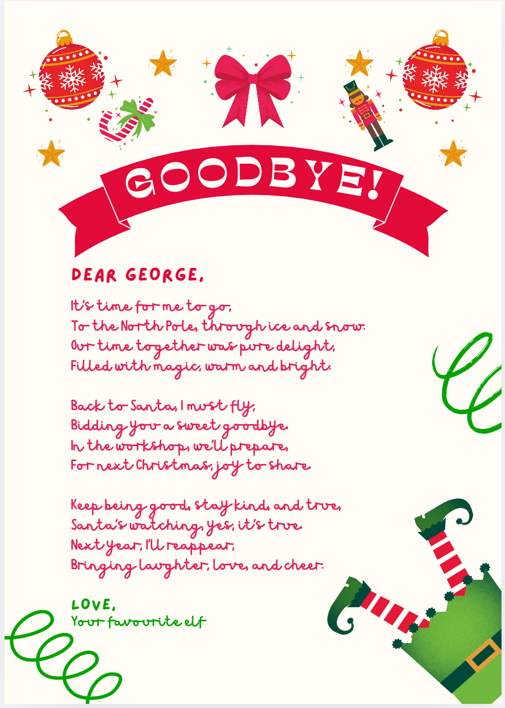 Personalised Nice List Certificate, Letter From Santa, Elf Arrival or Goodbye Letter