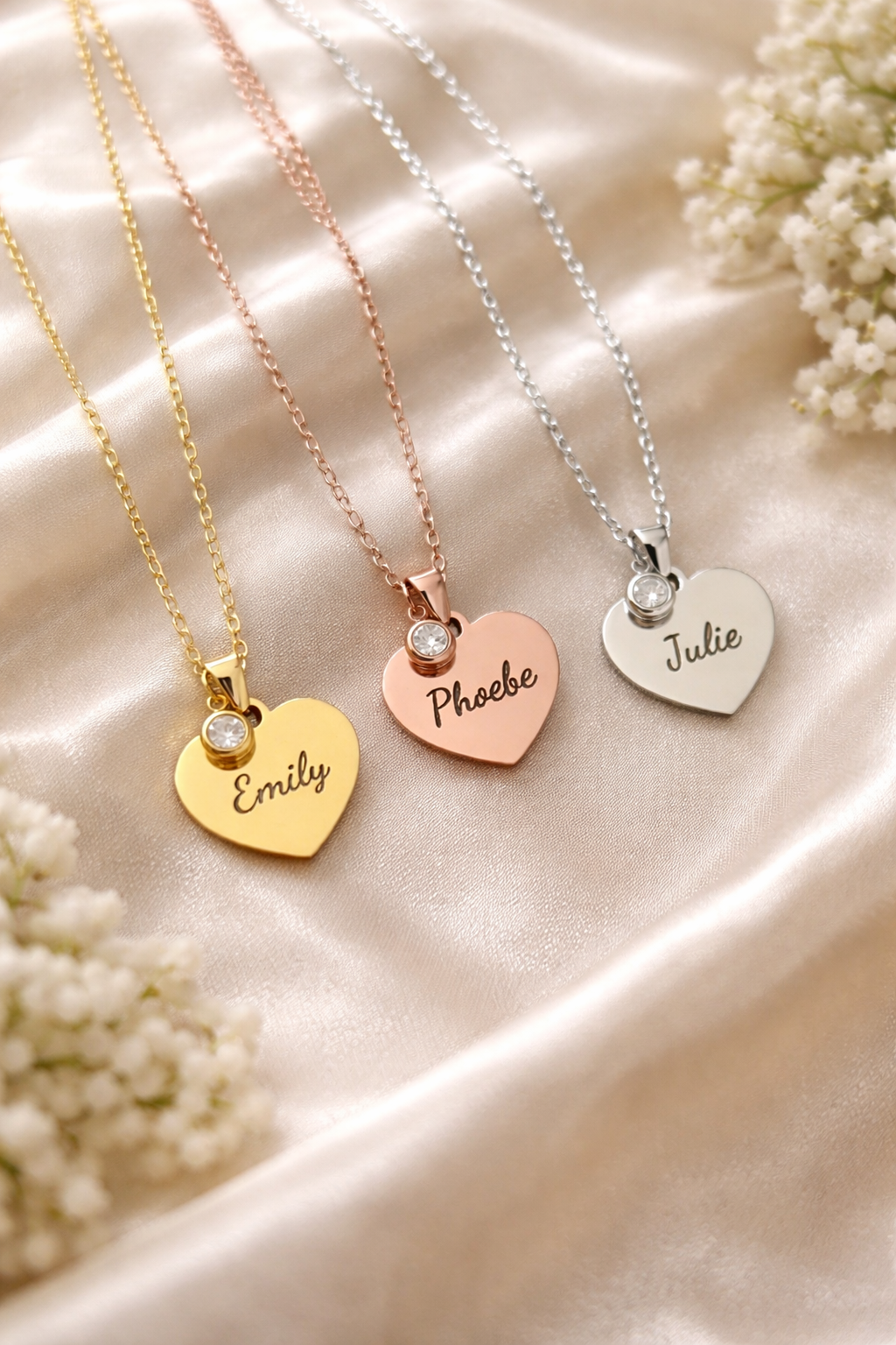 April Birthstone Name Necklace