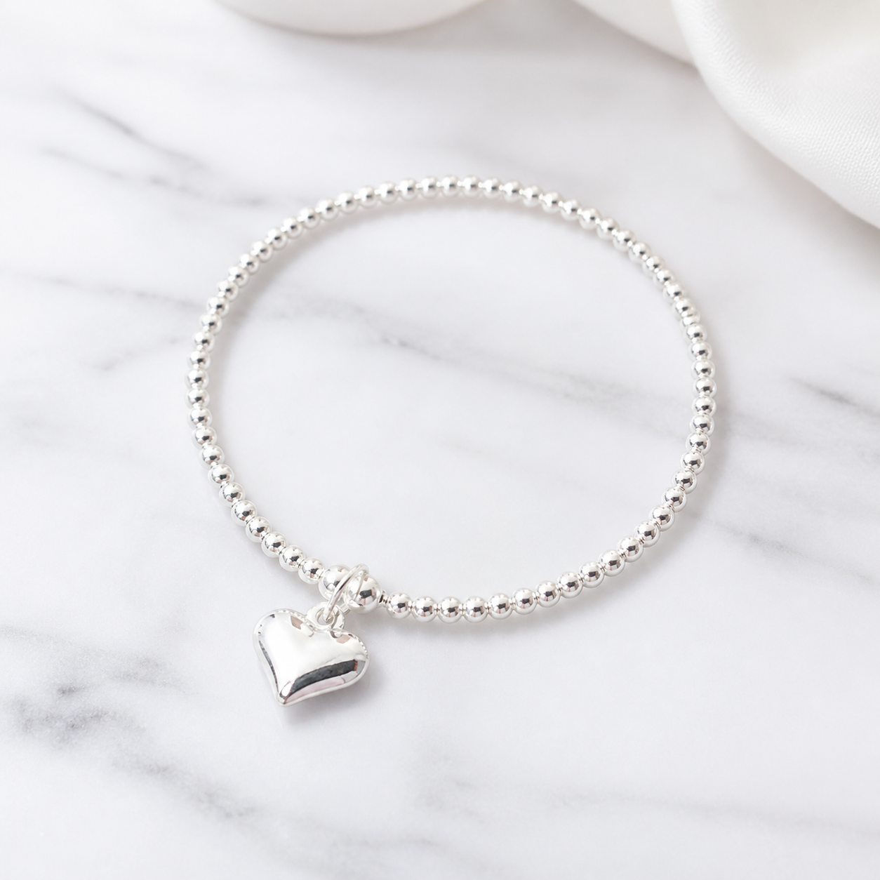 Sterling Silver Chunky Heart Anklet