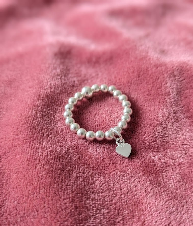 Sterling Silver Heart Charm Ring