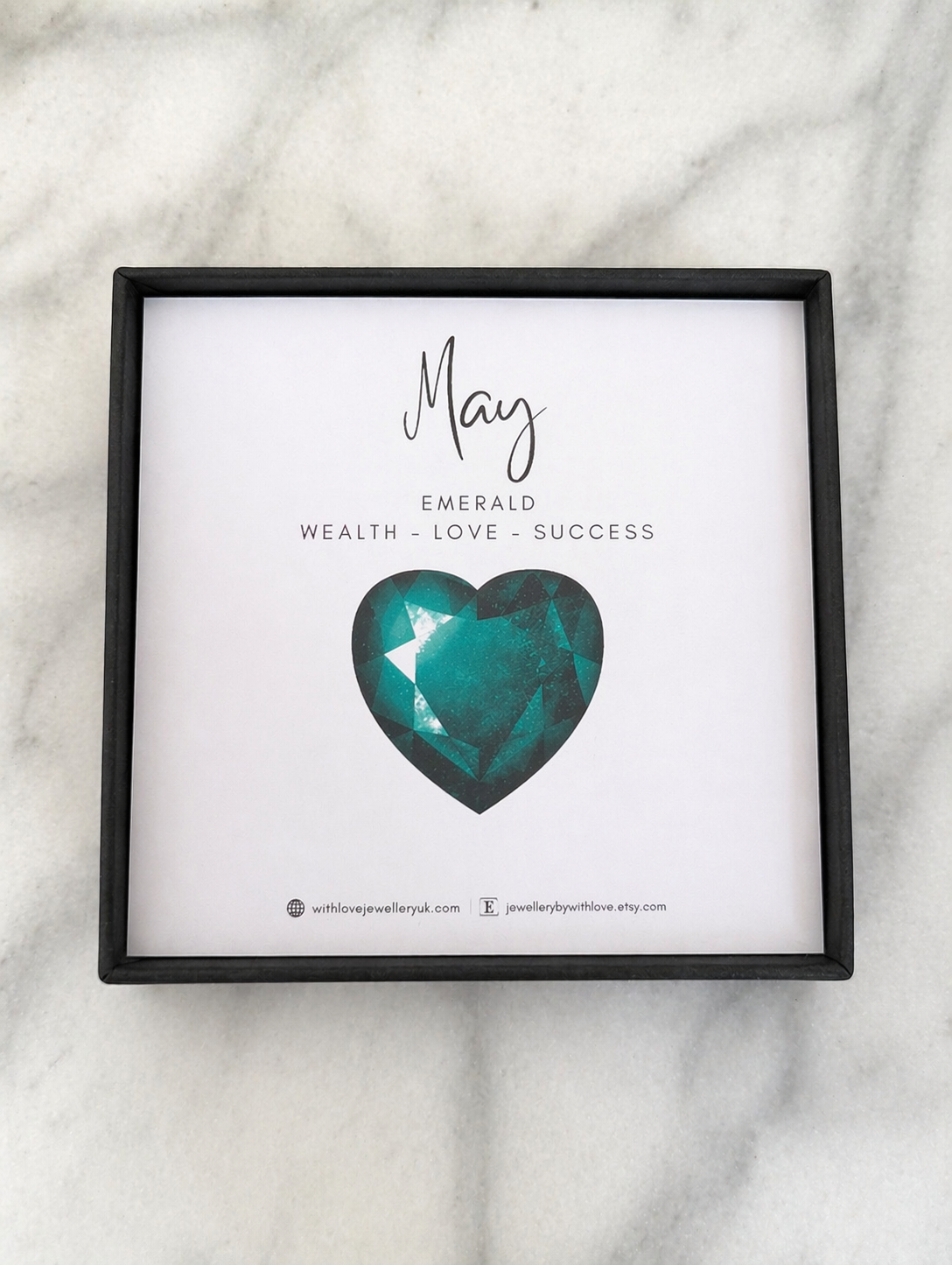May Heart Birthstone Earrings