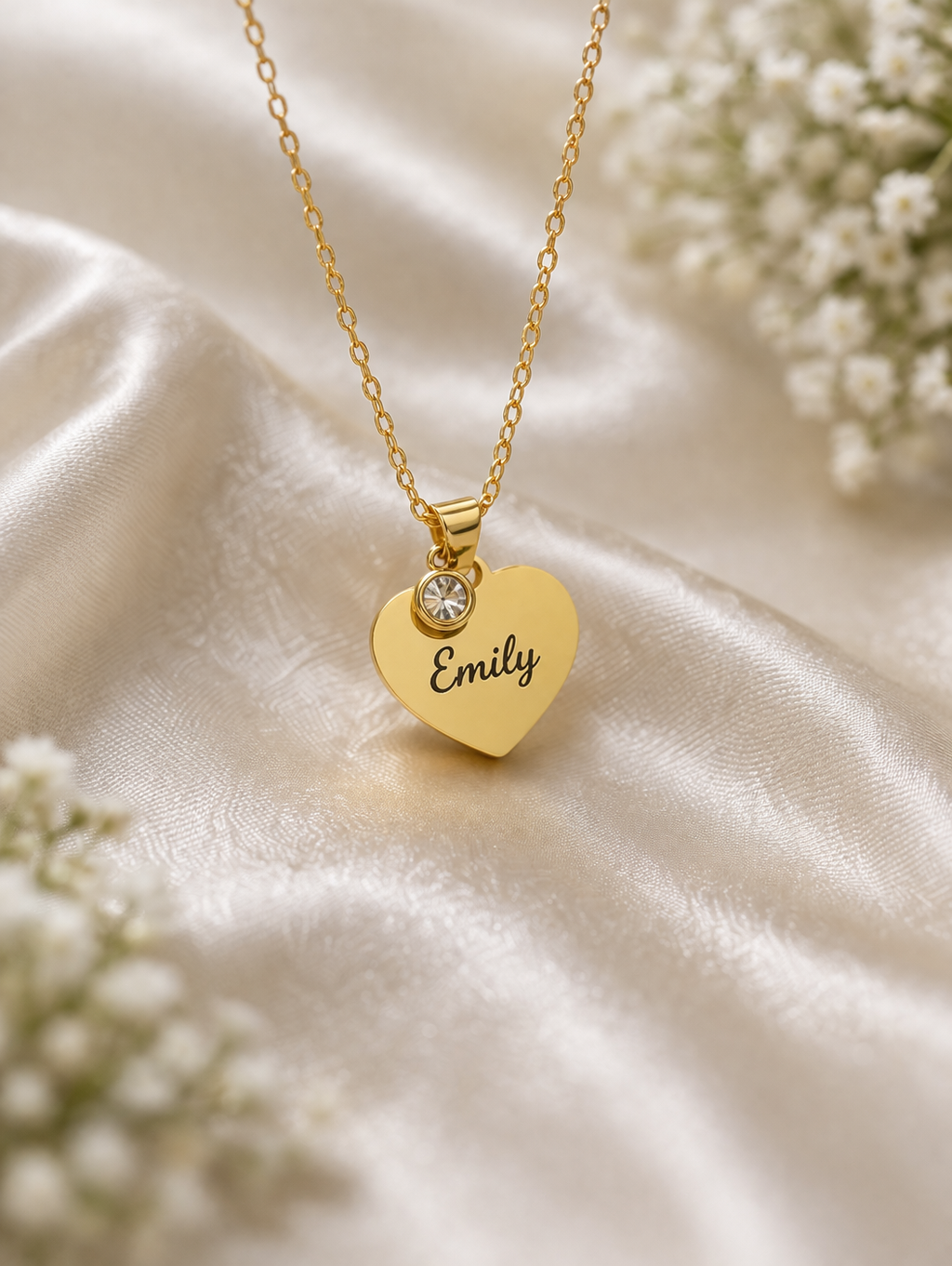 April Birthstone Name Necklace