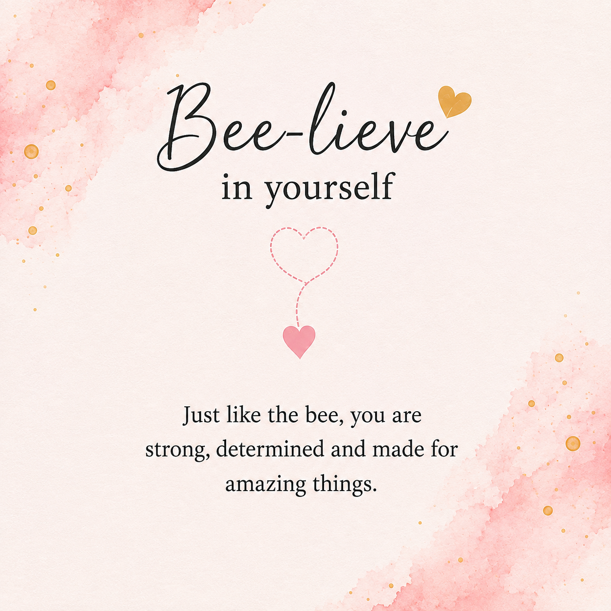 Sterling Silver 'Bee-lieve in yourself!' Bee Necklace