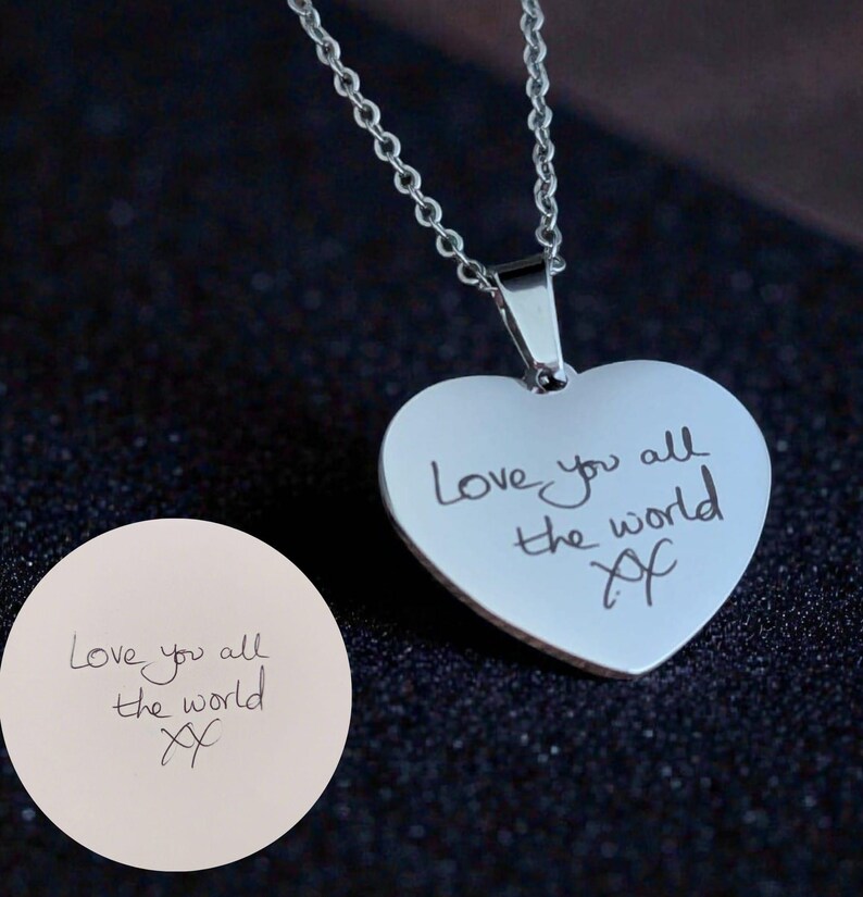 Handwriting Heart Necklace