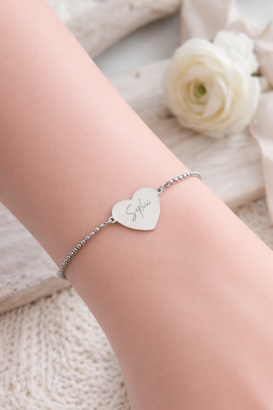Personalised Heart Slider Bracelet