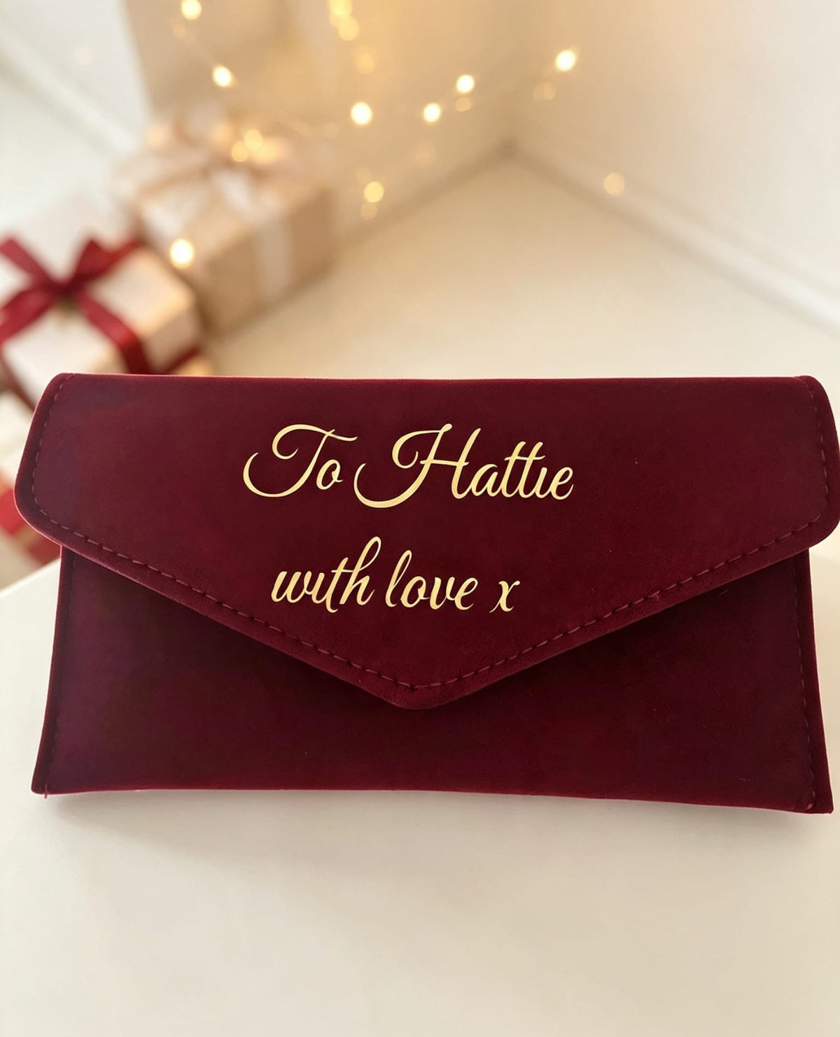 Personalised Velvet Christmas Money Envelope