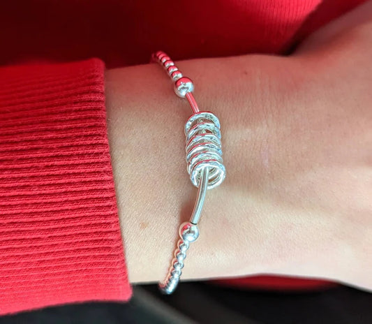 Sterling Silver Milestone Birthday Bracelet (20th, 30th, 40th, 50th, 60th, 70th, 80th or 90th birthday) With Love Jewellery UK