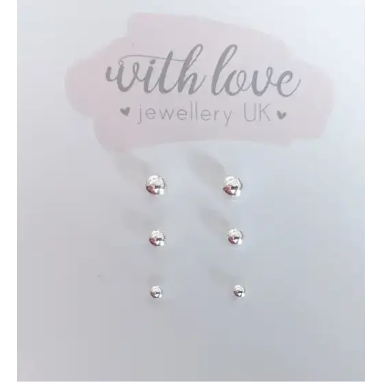 Silver Ball Stud Earrings Earrings